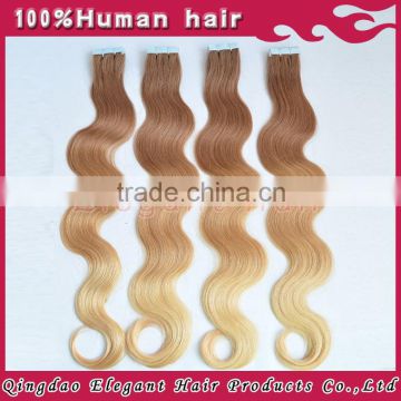 2015 Most popular products full cuticle 4CM wide 2.5gram indian remy seamless ombre tape extensions