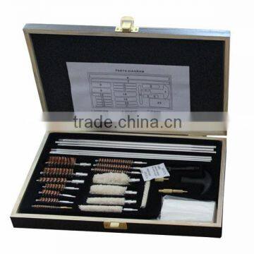 26-piece Universal Aluminum Rods Wooden Cased Gun Cleaning Kit