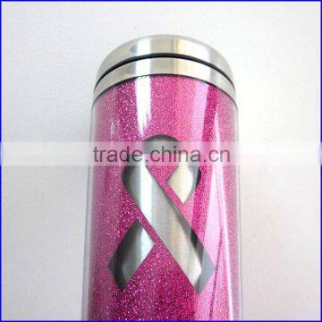 16OZ BPA Free Travel Car Mugs With Paper Inserts Glitter Laser Logo FDA Standard photo-3