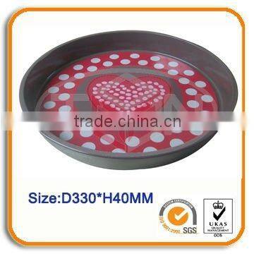 Round tin serving tray