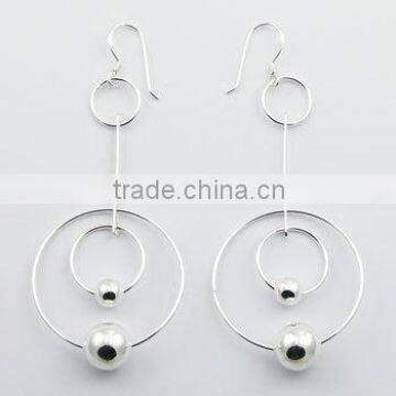 Sterling Silver Open Circles and Spheres Danglers