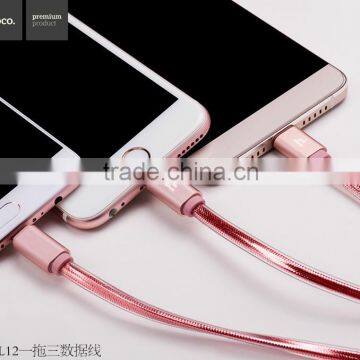 HOCO UPL12 3 IN 1 Cable Metal TPE 3 IN 1 Cable For Iphone/Micro Phone/Type c Device photo-6