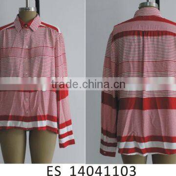 Girls traditional design long sleeve striped shirt