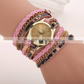 CARUDF Braided PU Leather Popular woman Quartz Watch Women Dress Watches Relogio Feminino Fashion Bracelet Watch montre femme