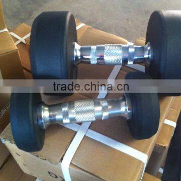 Gym accessories Fixed Rubber Dumbbell TZ-8002/high quality dumbbell