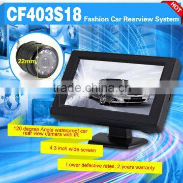 hdmi input 4.3 inch car rearview lcd monitor with waterproof night vision camera