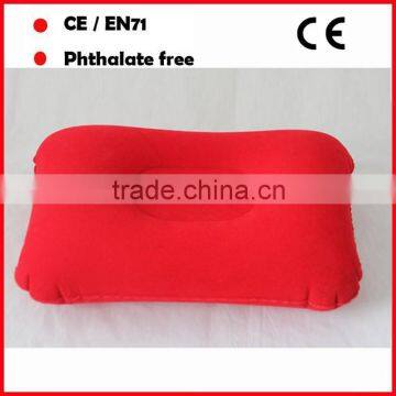 red Flocking pvc inflatable pillow for promotion