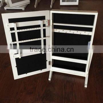 Wooden MDF frame with mirror decoration jewelry frame jewelry case jewelry box