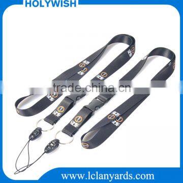Polyester custom fashion cheap cell phone lanyard with clip