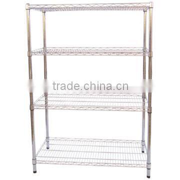 Adjustable Metal 4 Tiers Chrome Carbon Steel Wire Shelving Rack photo-2