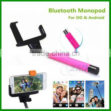 Wholesale High Quality Extendable With Remote Shutter Wireless Monopod Bluetooth Selfie Stick for Iphone