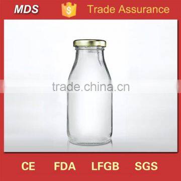 Tableware vintage mini glass milk bottle with gold lid                        
                                                Quality Choice