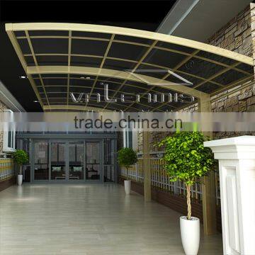 2016 polycarbonate plate sun shed new design aluminum single carport