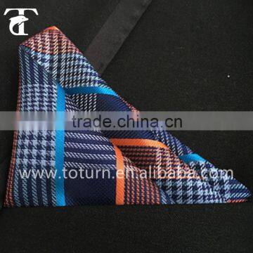 2016 Latest 100% Hand work polyester jacquard Pocket Square China wholesaler