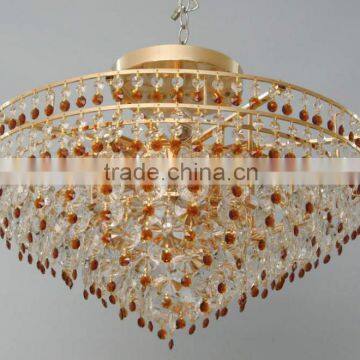 Coozen Factory Round Retro rustic crystal exotic Chandelier golden wrought iron lighting fixture