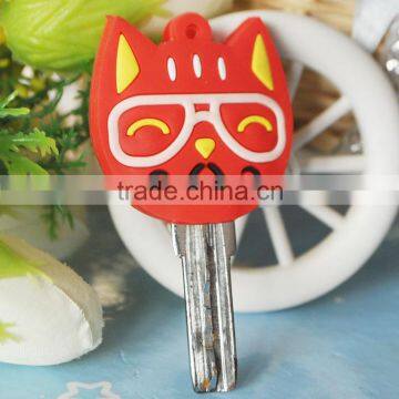 customized 3D soft rubber cover key keychain