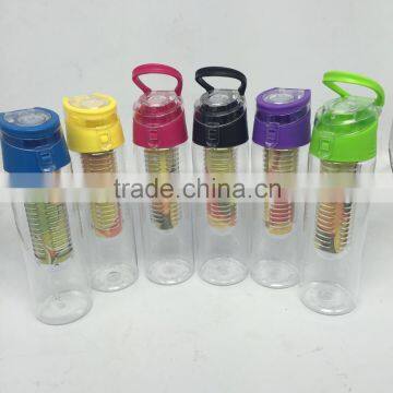 Eastman tritan fruit infuser bottle 700ml lemon juice sports bottle blue color 100% BPA free