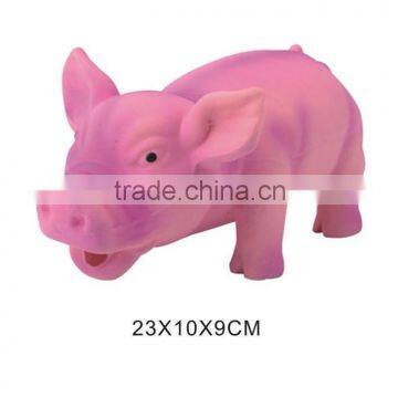 Colored latex pig with real sound dog toy display pink pig dog toy