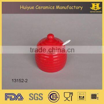 Ceramic Jar With Spoon Honey Jar With Spoon and Lid photo-4