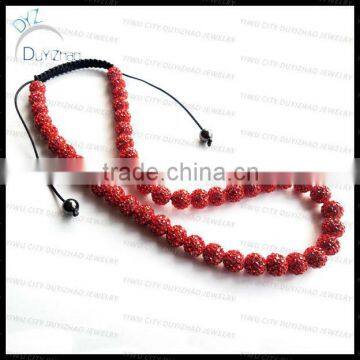 Hot sell 10mm red Shamballa necklace