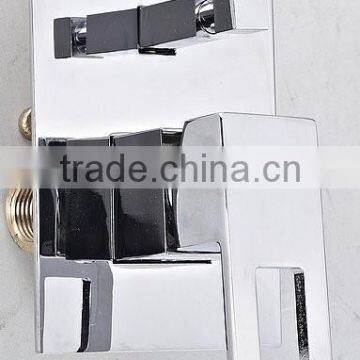 Square Base Single Lever Chrome Finish Brass Shower Mixer