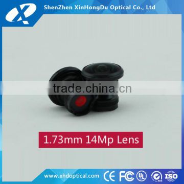 Cheap price 1/2.3 inch 14Mp F2.0-2.4 Wide angle m12 fisheye lens for cctv camera 1.73mm