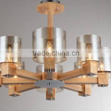 2016 wholesale guandong guzhen lighting pendant wooden glass pendant light