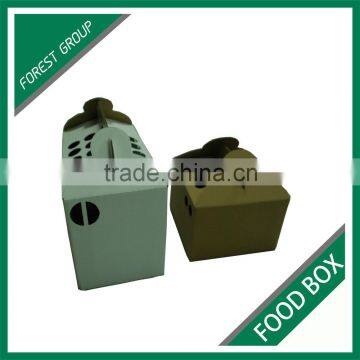 WHITE PLAIN CORRUGATED FOOD BOX FOR SHIPPING HAMBURGER WITH CUSTOM LOGO AND PRINT photo-2
