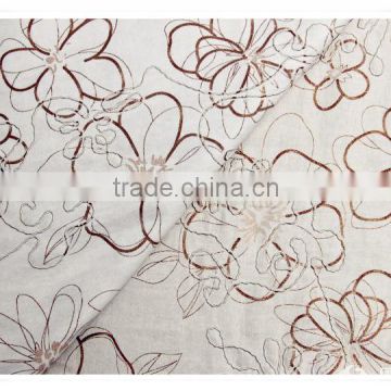 Gilded Embroidered Linen Fabric