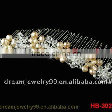 fashion plastic hair combs flower comb bridal silver crystal combs wedding jewelry for sale