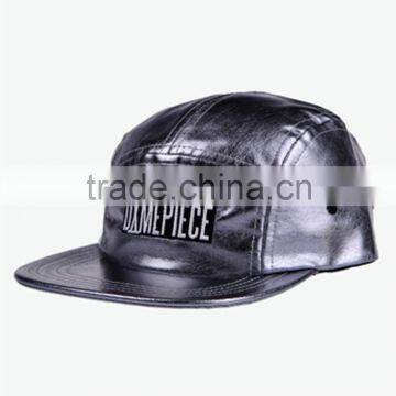 5 Panel Embroidery Patch Leather Skull Hats photo-3