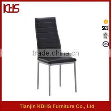factory vendor thickness seat modern high back black pu dining chair
