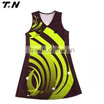 sport dye sublimation netball dress uniform with high quality