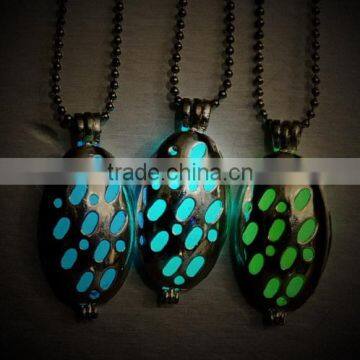 scarab Glow in the dark necklace Glowing Necklace glow jewelry