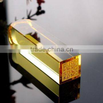 Customized office set promotional crystal stamp