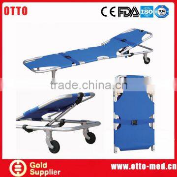 Aluminum folding stretcher bed