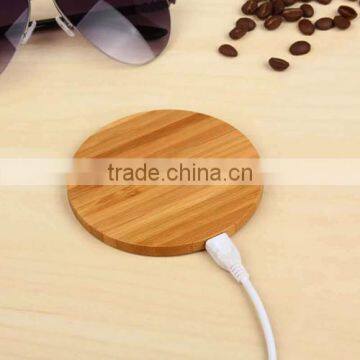 Bamboo Wood QI Wireless Charger Transmitter Charging Pad for iPhone, universal wireless charging pad