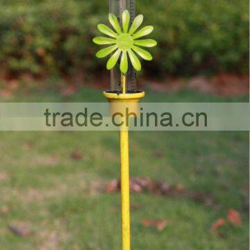 solar rain gauge with flower Solar iron rainy meter metal solar rain gauge solar garden stake light with rain gauge