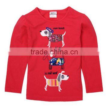 kids tshirt nova kids cotton clothing kids spring summer t-shirt animal embroidery girls tshirt wholesale F4811