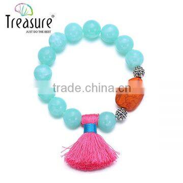 Fashion jewelry latest fashion green resin bead bracelet jewelry european bulk wholesale charm bracelet