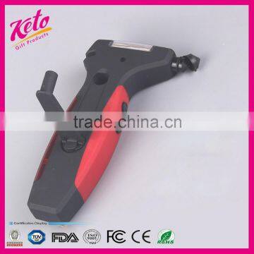 New 4 in 1 multi-functional manual charging car safety hammer
