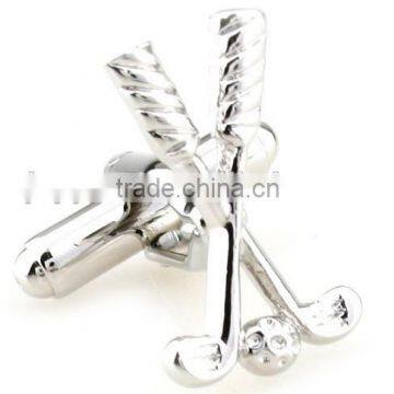 Golf Cufflinks, Sport Cufflinks, Rhodium Cufflinks