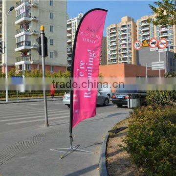 teardrop flag pole with fixed cross base