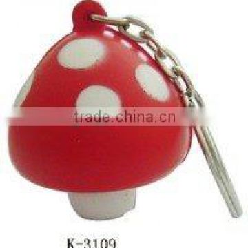 mushroom shape pvc key chain