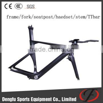 Dengfu time trial frame carbon fiber tt bicycle frame, di2 and mechanical triathlon frameset                        
                                                Quality Choice