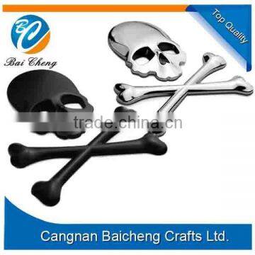 Fantastic skull shaped 3d ABS car sticker in customized size