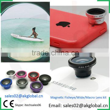 for iphone lens 180 degree fisheye 0.67x wide angle lens 10x macro lens magnetic stick-on ring