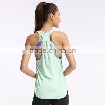 breathable colorful gym stringer vest, good performance vest for ladies