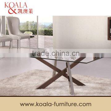 Solid Wood with glass coffee table/Stainless Steel with glasscoffee table C288B#