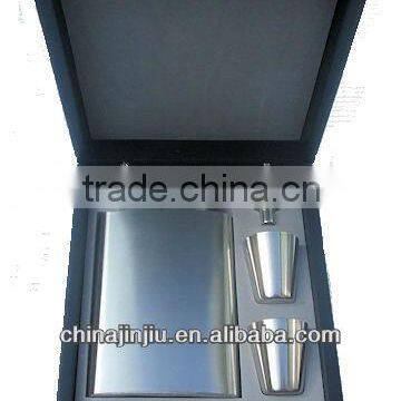 Hip flask stainless steel flask cup set in gift box